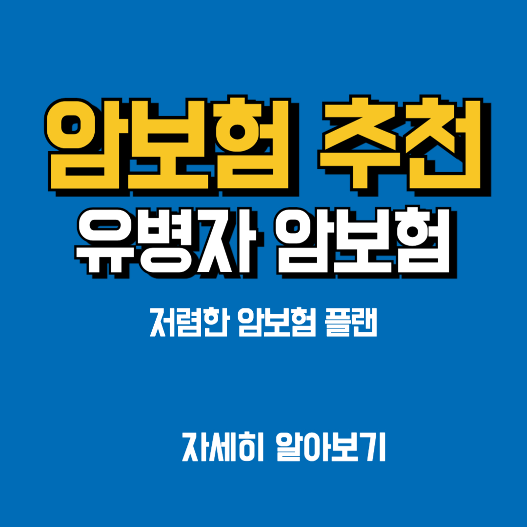 암보험 추천 가이드: 유병자 가능한 저렴한 암보험 플랜